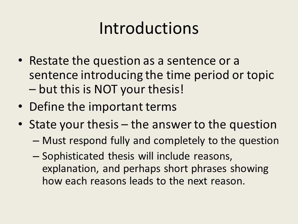 How to Restate a Thesis Statement